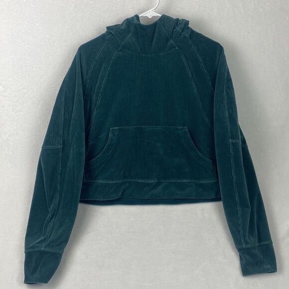 Lululemon Scuba Sweater Womens M/L Green Oversized Crooped Hoodie Sweatshirt - Picture 2 of 9